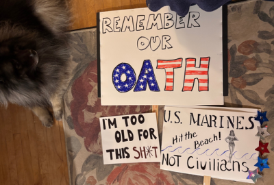 making protest signs