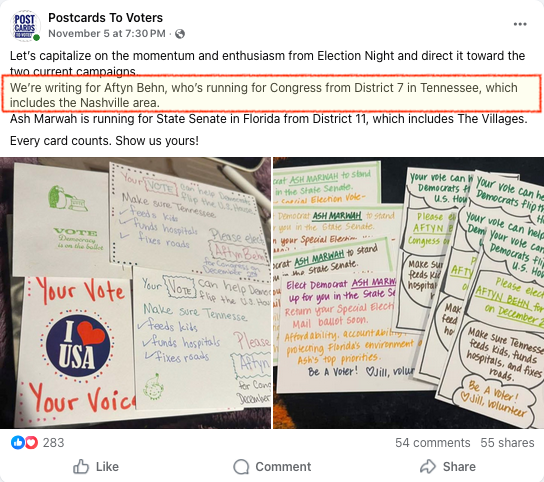 Postcards for Voters